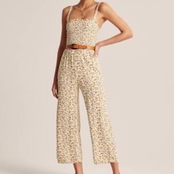 Abercrombie and fitch floral jumpsuit with tie - Picture 1 of 6